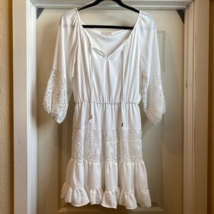 Gianni Bini White Lace Peasant Dress